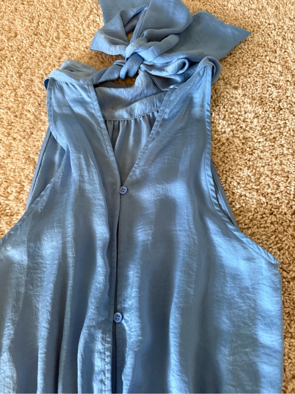 American Threads Light Blue Ruffled Mini Dress - Picture 3 of 4
